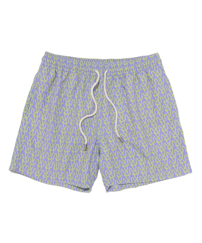 Billalei Mosaic Wave Men'S Swim Shorts - Blue Violet