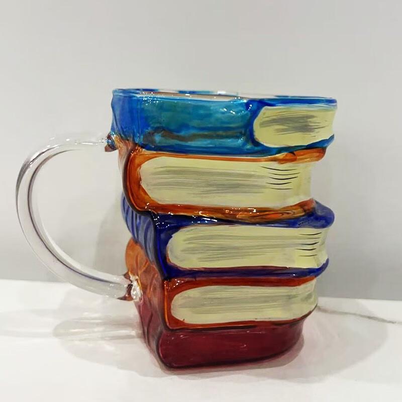 Painted Book Glass Mug