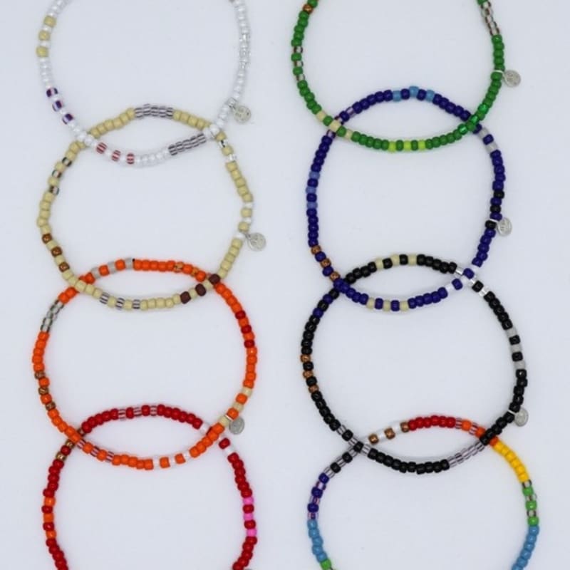 BONBEAU Solid and Pattern Color Mix Layered Bracelet Smile Mini Charm Color Mix Layered Bracelet