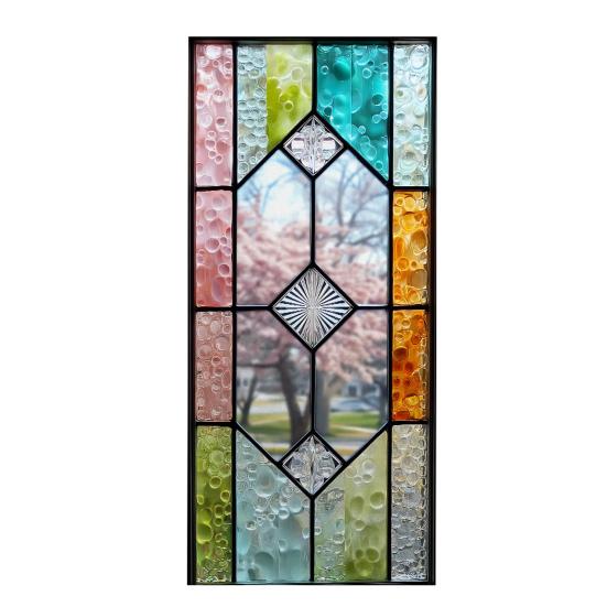 Window Privacy Film Static Window Clings Decorative Plants Butterflies Non-Adhesive Sticker Sun Blocking