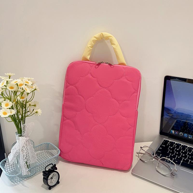 

Solid color casual large capacity horizontal vertical simple versatile computer storage bag portable handbag computer bag