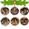 6Pcs Nativity Christmas Decoration 2024 Xmas Tree Decor 2D Acrylic Hanging Pendants Christmas Tree Ornament 2023 Xmas Navidad
