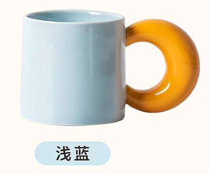 

Contrasting Ceramic Mugs Personality Couple Coffee Mug Water Cup Breakfast Cups Milk Cup Milk Tea Cup Tea Mug Juice Glasses 201-300ml синий