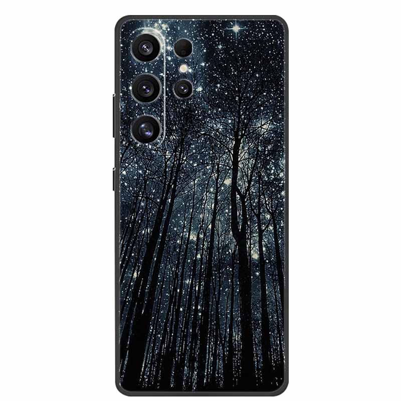For Samsung Galaxy S26 Ultra Case Bumper Starry Sky Soft Silicone TPU Back Cover for Samsung S26 Ultra Phone Case Cute Cat Cover