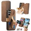 Wallet Case for Galaxy S26 Ultra - Leather/PU, Brown, With Stand