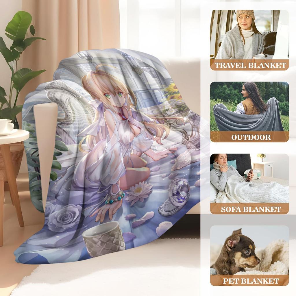 Anime Flannel Fashion Blanket – Double-sided Printed Cozy Sleeping Fashion Blanket