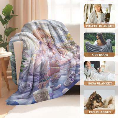 Anime Flannel Blanket – Double-sided Printed Cozy Sleeping Blanket
