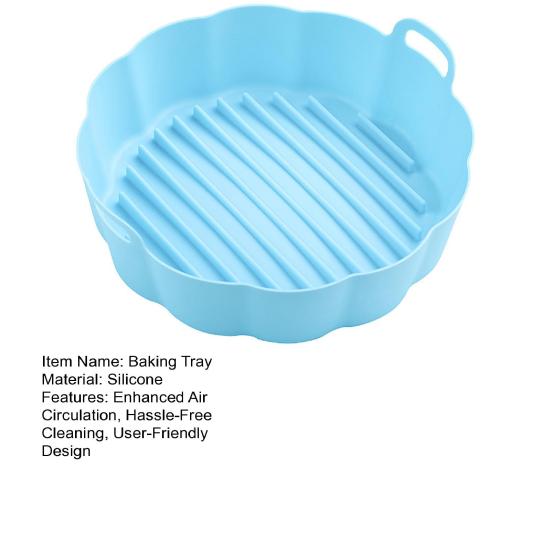 Air Fryer Liner Silicone Baking Tray High Temperature Resistant Pizza Pan Air Fryer Basket Accessory