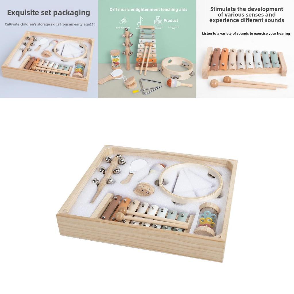 Wooden Glockenspiel Maracas Triangolo Music Enlightenment Children Puzzle Toy For Wooden Frame And Handheld Skills Development
