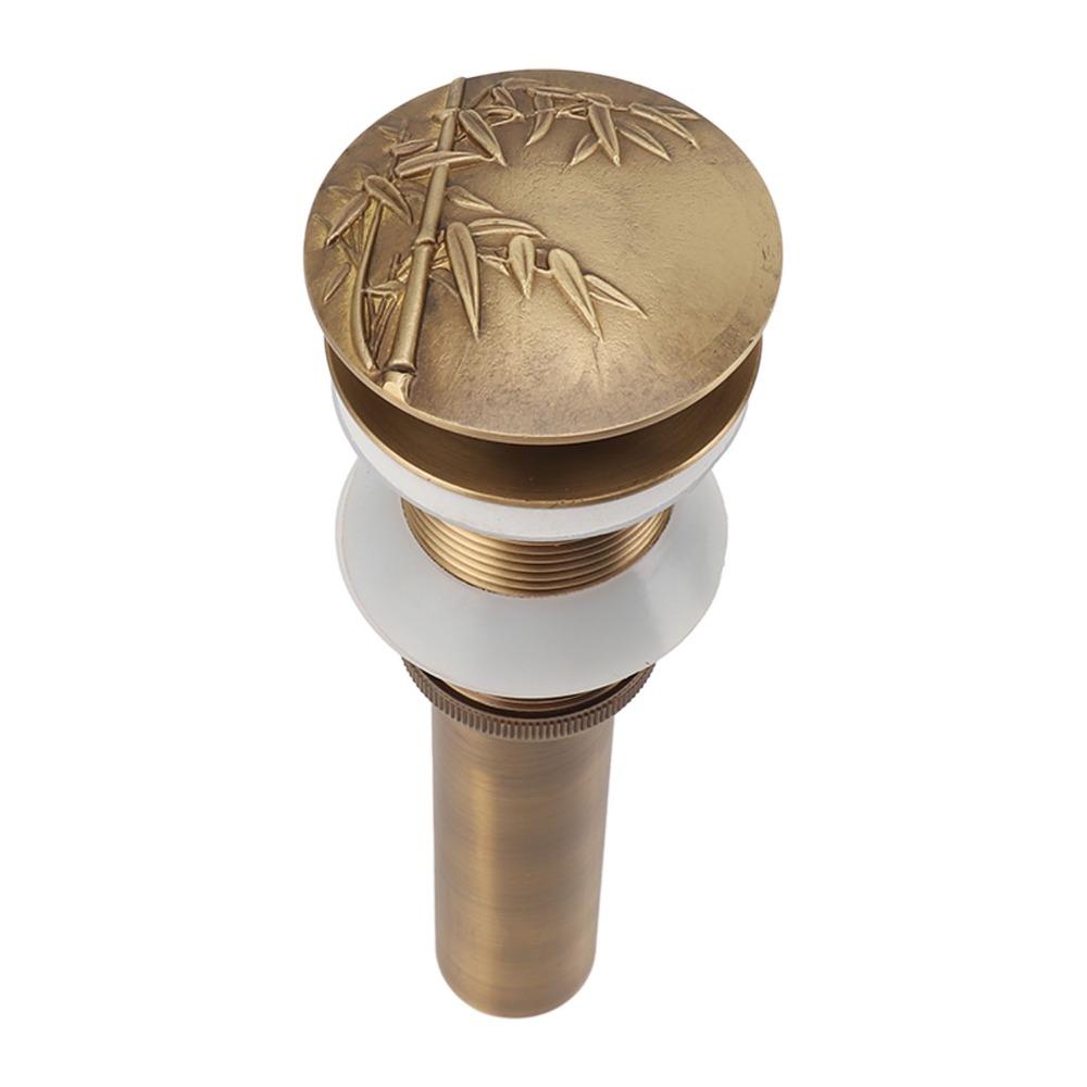 Brass Material Drain Stopper Push Bounce Sink Drain Stopper Vessel Sink Drain Bathroom Basin