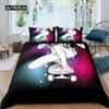 Skateboard Quilt Cover Boys Teens Sports Comforter Cover Microfiber 2/3pcs Graffiti Art Single Size Bed Linen Package Double Size Queen Size King Size