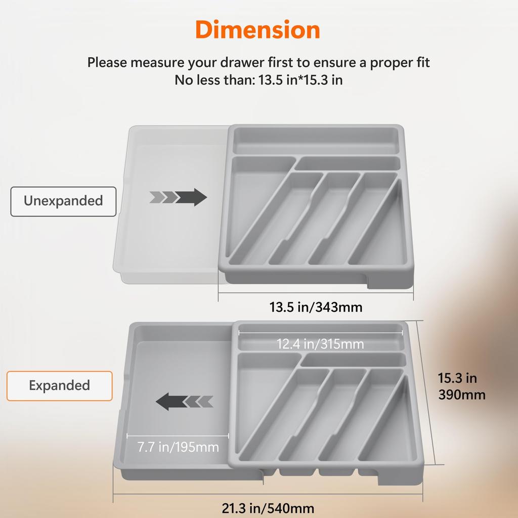 Silverware Silverware Tray for Kitchen Plastic Flatware Tableware Silverware Drawer Organizer Utensil Organizer with Li&Zhao Organizer, Drawer,