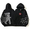 American High Street Niche Trendy Brand RZ Mouse Arrow Man Foam Print Sweater Loose Couple Hoodie Men and Women