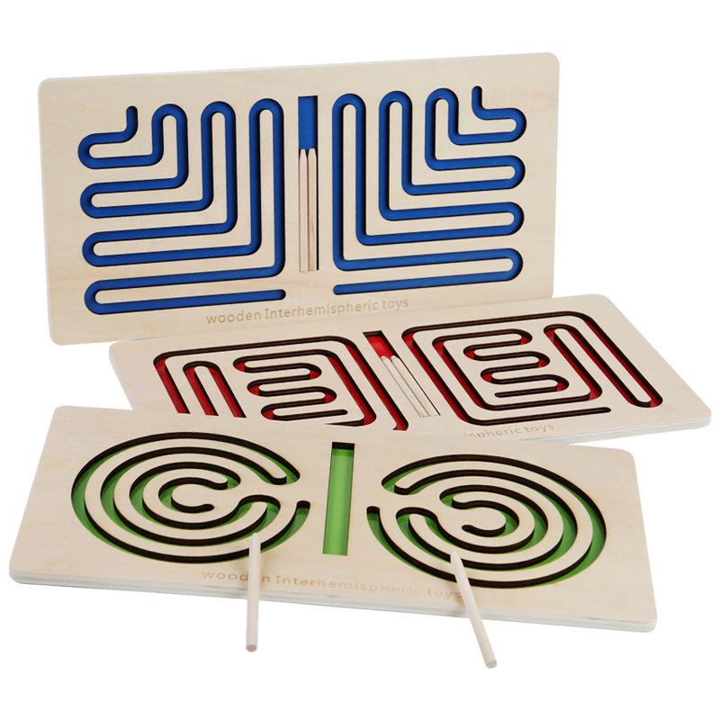 Wooden Educational Puzzle Maze: Enhances Fine Motor Skills & Color Recognition