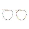 Personalized Eye Mix And Match Color Single-Layer Necklace, Creative Geometric Imitation Pearl Necklace For Women
