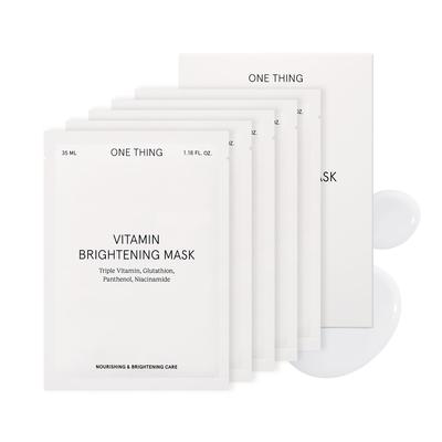 ONE THING Vitamin Brightening Mask 1SET Dry Vitamin Face Sheet Face Skin Korean Cosmetics (5 Sheets) Skin, Nutrition, Firmness, Elasticity,