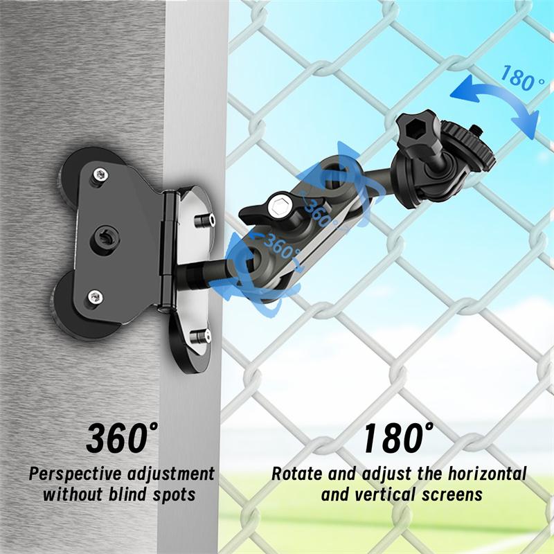 Smartphone Fence Mount Bracket For Live Streaming Adjustable Angle Action Camera Holder For Sports Record Baseball Softball