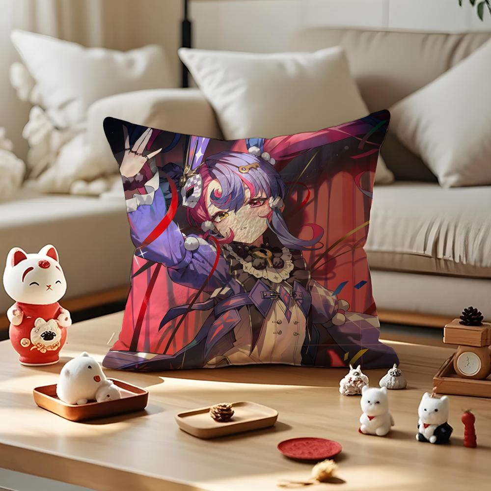 Game Wuthering Waves Cushion Cover Silky Short Plush with Invisible Zipper Dustproof Sofa Pillow Cover for Home Decor