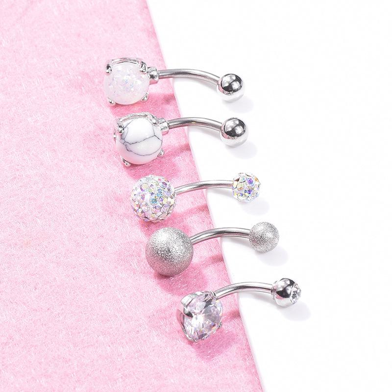 Dámské Módní Dámské Krátké Zirkonové Diamantové Piercingy do Pupíku Spona na Pupík Prsten na Břicho