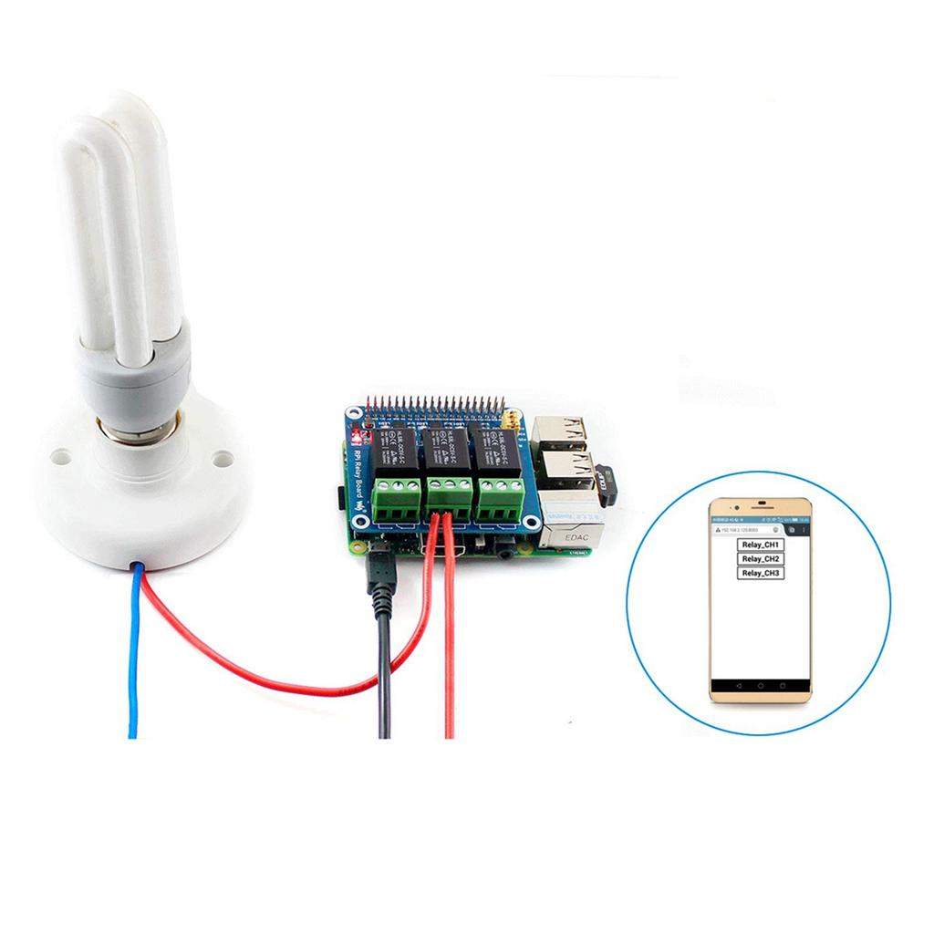 5V 3-Kanal Relais Modul Erweiterungsplatine Breakout Shield HAT Kit für RPI Zero 2 W WH 2W 3