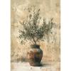 Retro Elegante Olivenbaum und Zitrone Leinwand Poster Vase Wandkunst Poster Perfektes Geschenk für Wohnzimmer Schlafzimmer Studentenwohnheim Heimdekoration
