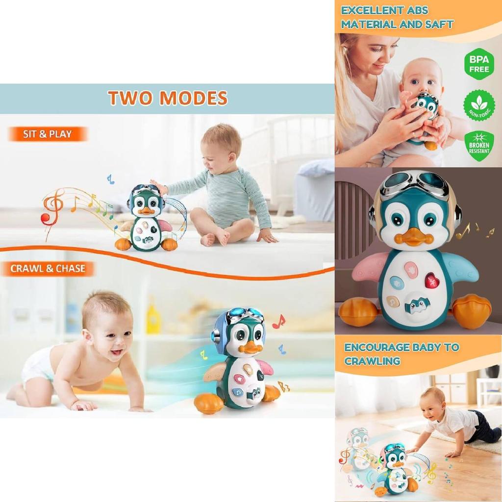 Adorable Electric Wobbling Penguin Toy With Lights And Music For Early Education