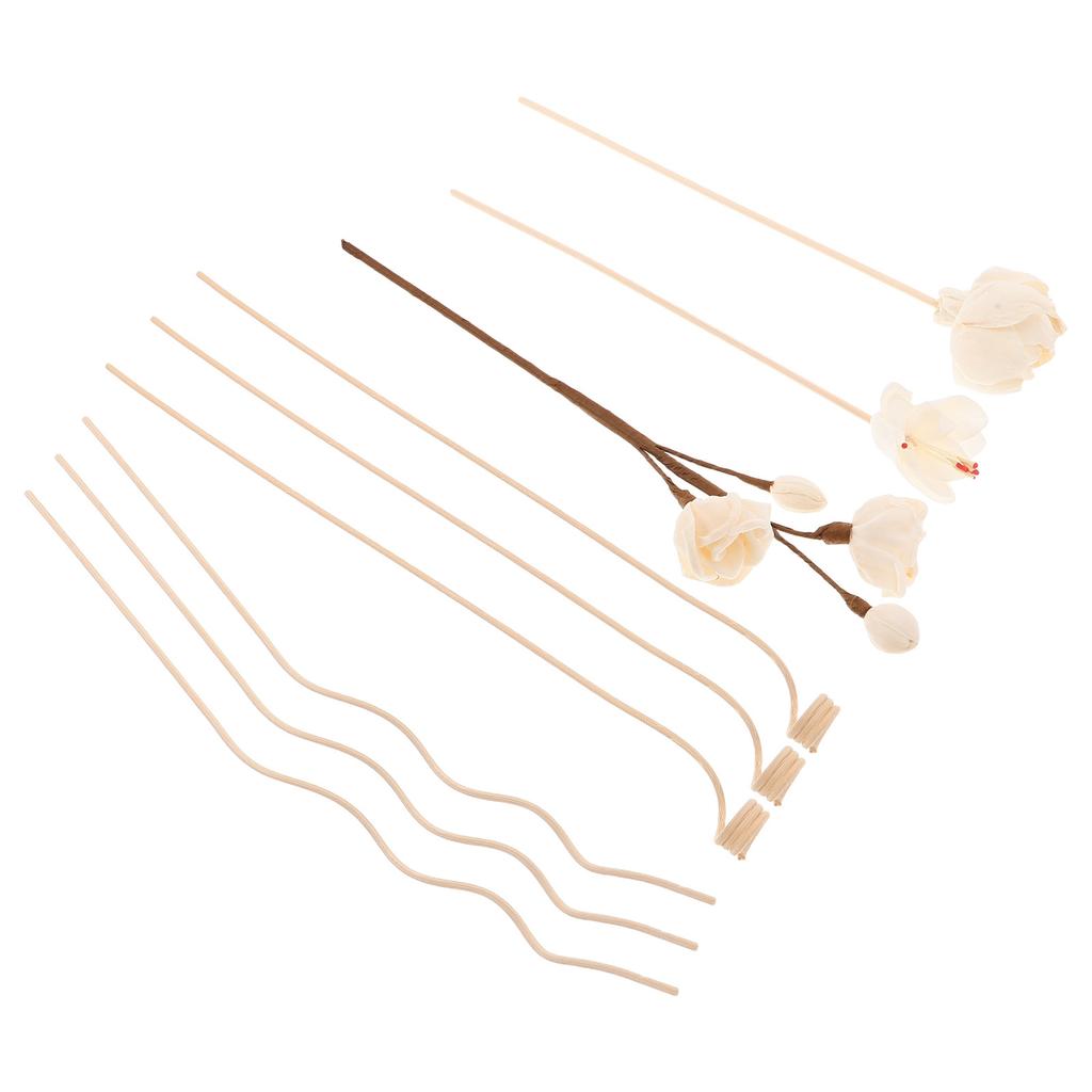 9 Stück Natürliche Rattan-Diffusorstäbchen Ätherisches Öl Aroma Nachfüllung für Zuhause Büro Badezimmer Duftdiffusor Parfüm Rattan-Stäbchen