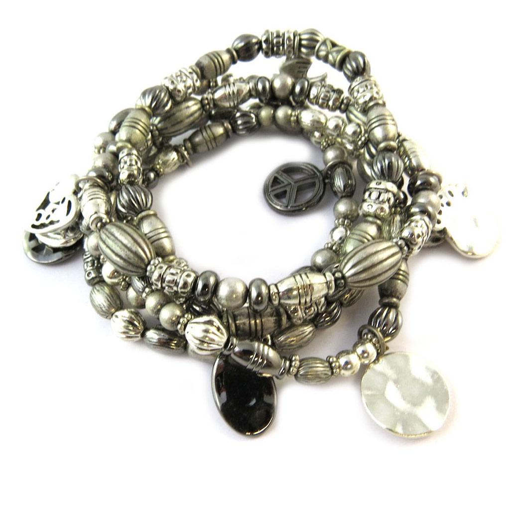 Les Trésors De Lily [F3367] - Silver 'Cunegonde' Designer Bracelet