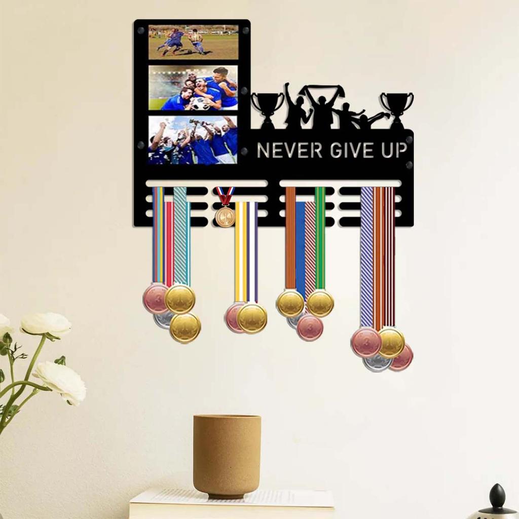 Decorative Wall Mounted Rack with Hooks for Awards Display - Model JH26171