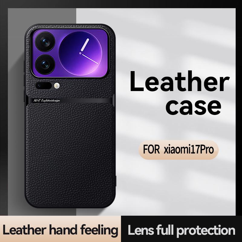 High Grade Luxury Magnetic Car Holder Leather Case For Xiaomi 17 Pro Max Silicone Protective For  Xiaomi Mi 17 17 Pro Back Cover