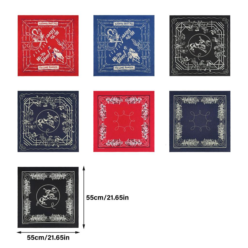 Vintage Bandana Scarf with Cotton Western Print Breathable and Comfortable for Men and Women Outdoor Sport Headpiece