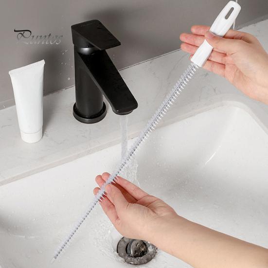 4 pezzi 45 cm spazzola per dragaggio per fogne con manico flessibile in nylon con setole spazzola per la pulizia dello scarico del lavandino spazzola per la pulizia del tubo cucina accessori per il bagno