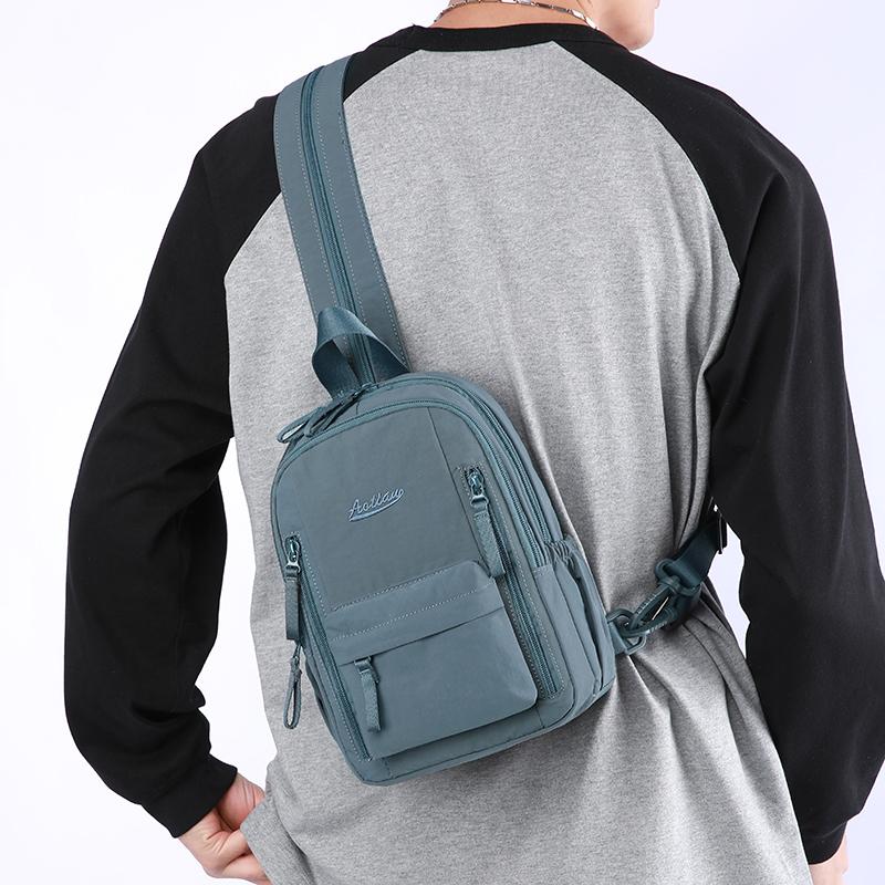 Multi-functional Chest Bag Solid Color Women's Backpack Multi-layer Men's Crossbody Bag