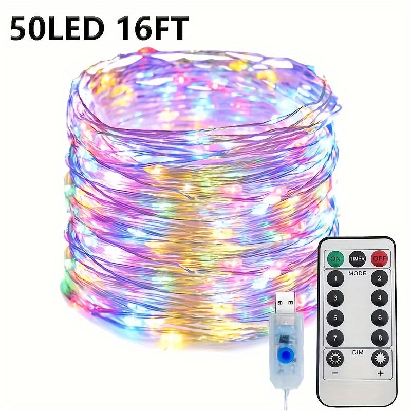 De înaltă calitateBZPCF 1 buc Lumini Zână USB, 66FT 200LED, 33Ft 100 LED, 16.4FT 50LED, Fir Argintiu, 8 Moduri de Iluminare, Telecomandă, Alimentat USB,