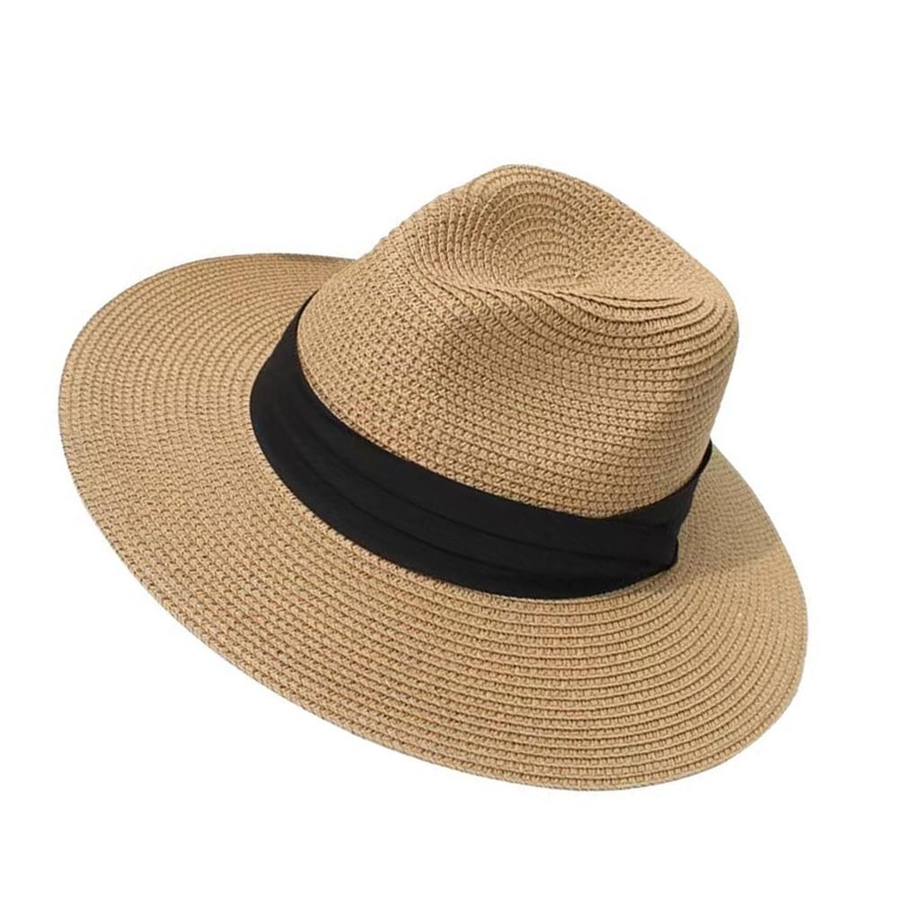 Handgemachter Panama Hut Urlaub Sonnenhut für Erwachsene Outdoor-Aktivität Breitkrempiger Strohhut für Strandurlaub und Alltagskleidung