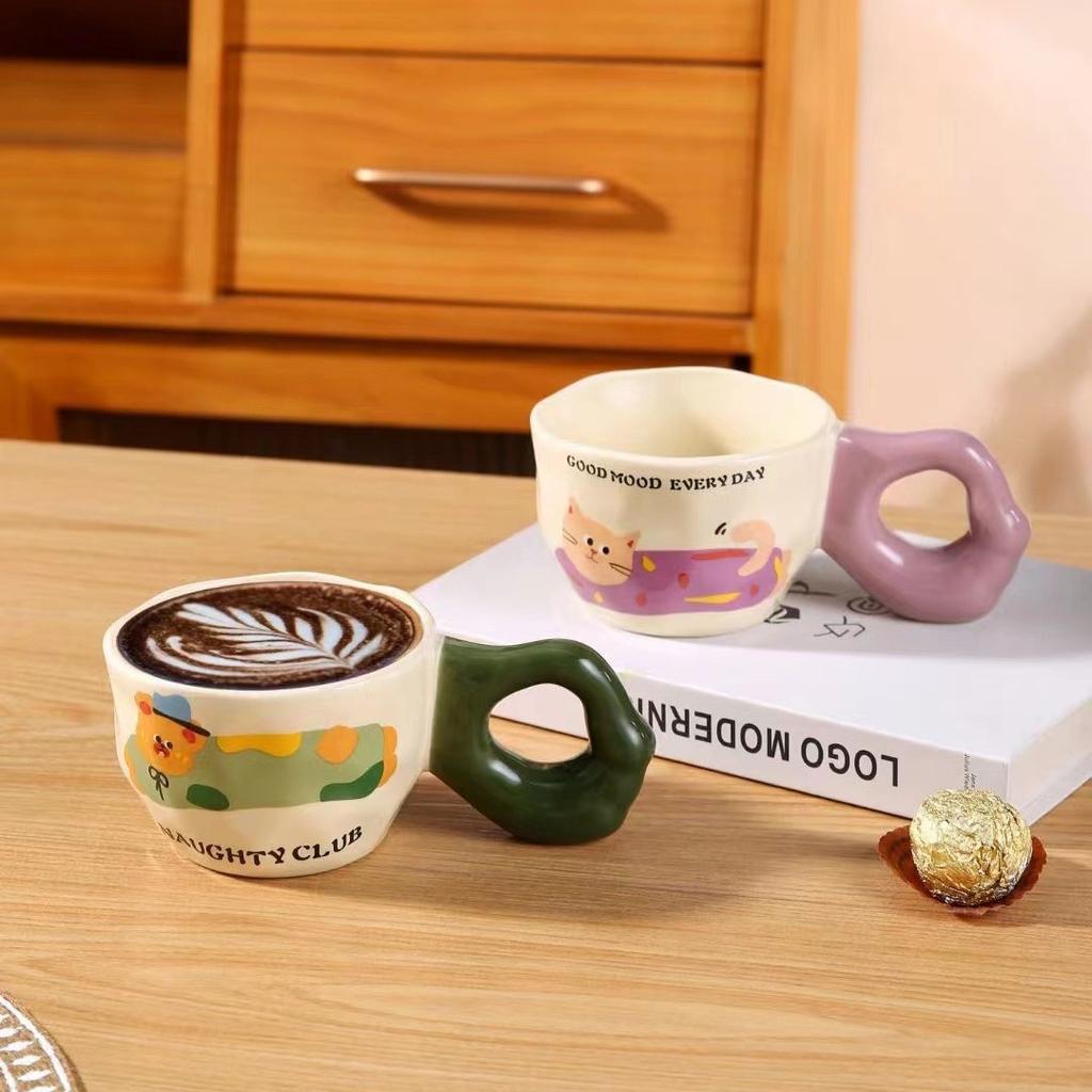 Animal Mug Big Ear Coffee Cup New Product Office High Value Water Cup Home Children's Breakfast Ceramic Cup