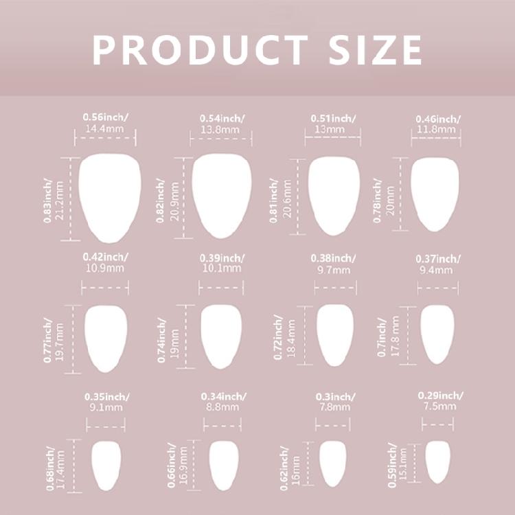 24Pcs French Tip Press on Nail Blue Gradient Acrylic Nail Short Almond False Nail Manicure For Spring And Summer