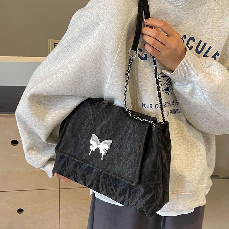 IELGY Butterfly Element Envelope Bag, Silver Shoulder Bag