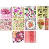 Paper Napkins, 10 Types, 1 Sheet Each, 10 Sheets Total, Paper Napkins, Decoupage, Flowers, Roses, Pink