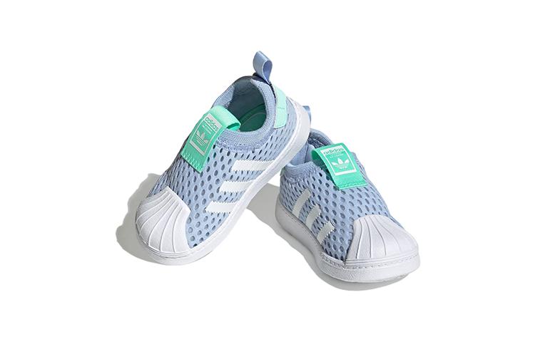 adidas Originals SUPERSTAR 360 2.0 360 2 Mesh Low Top Skateboard Shoes Blue White Infant And Toddler FZ5606