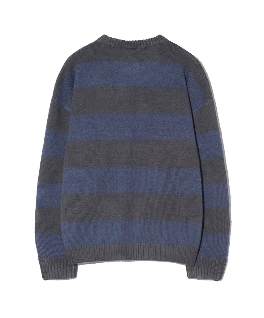 PHYSICAL DEPARTMENT Apple Label Striped Knit_Charcoal