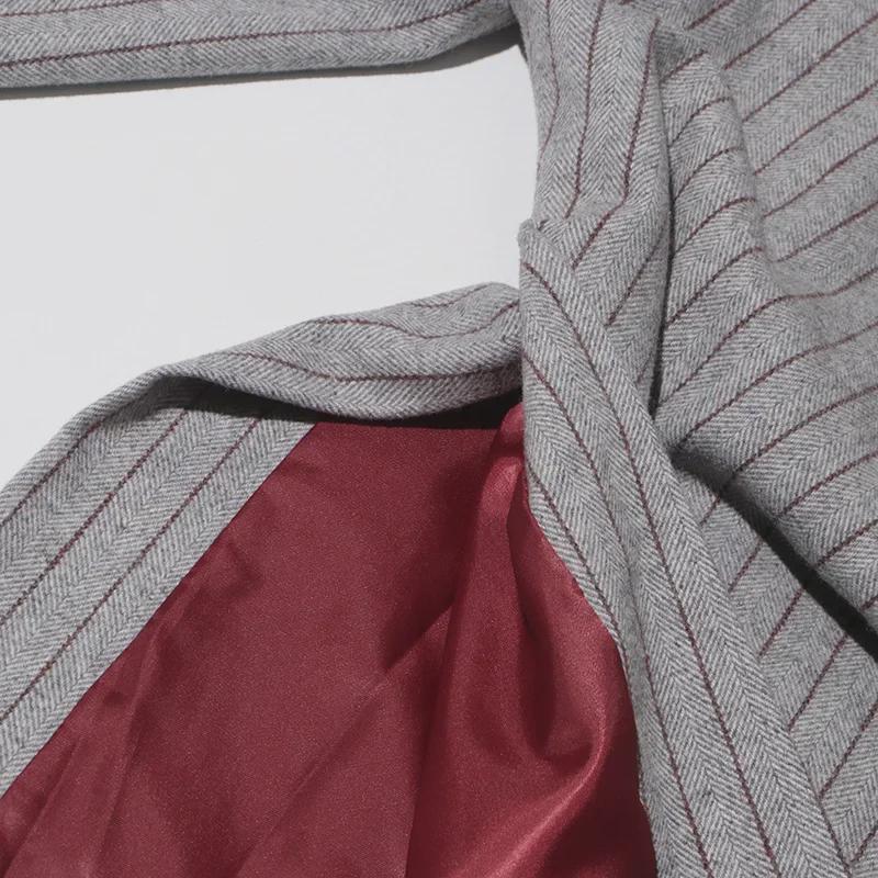 Spring 2025 Women's Retro Striped Stitching Suit Jacket