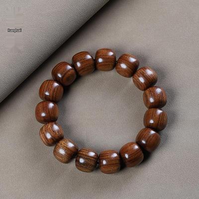 Armband mit Rosenholz-Fassperlen - Antiker Stil, Unisex Buddhistischer Wenwan-Schmuck