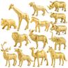Captivating Forest Wildlife Model Set Featuring Golden Giraffe Lion Elephant Figurines