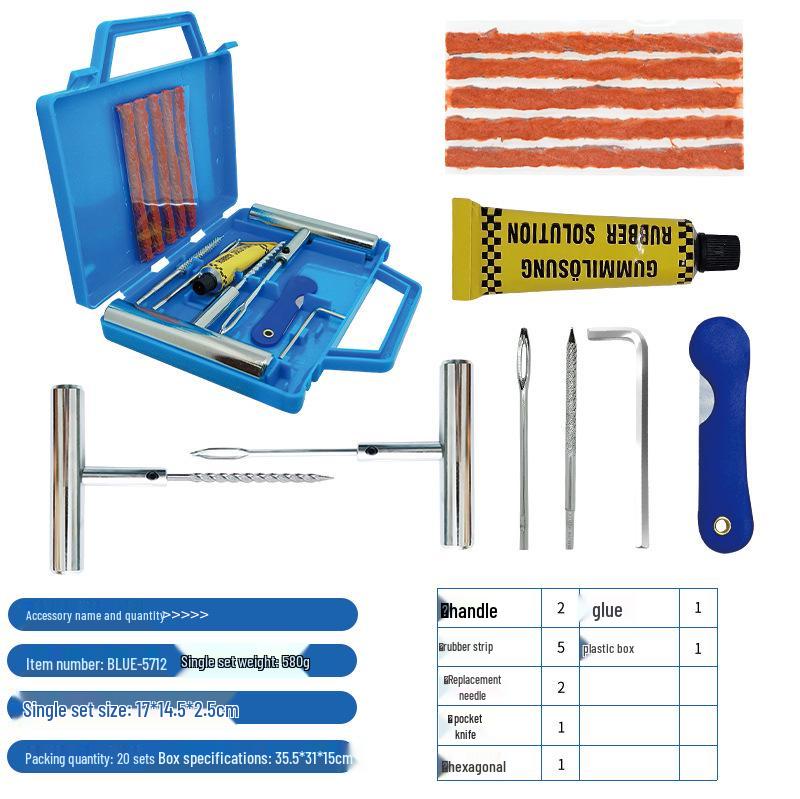 Motorcycle & Car Vacuum Tire Repair Tool Kit