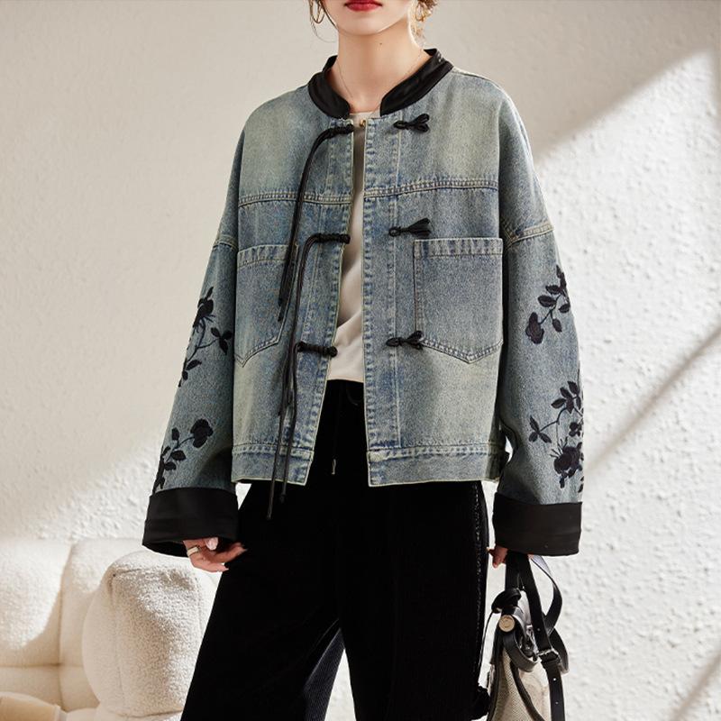 Giacca di jeans da donna per primavera e autunno Tasca Denim comoda