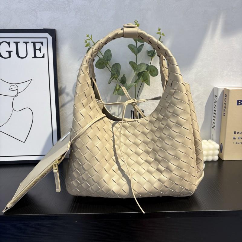 Original Leather Women's Bag 2025 New Style Lambskin Woven Fashionable Armpit One-shoulder Handbag Casual Tote
