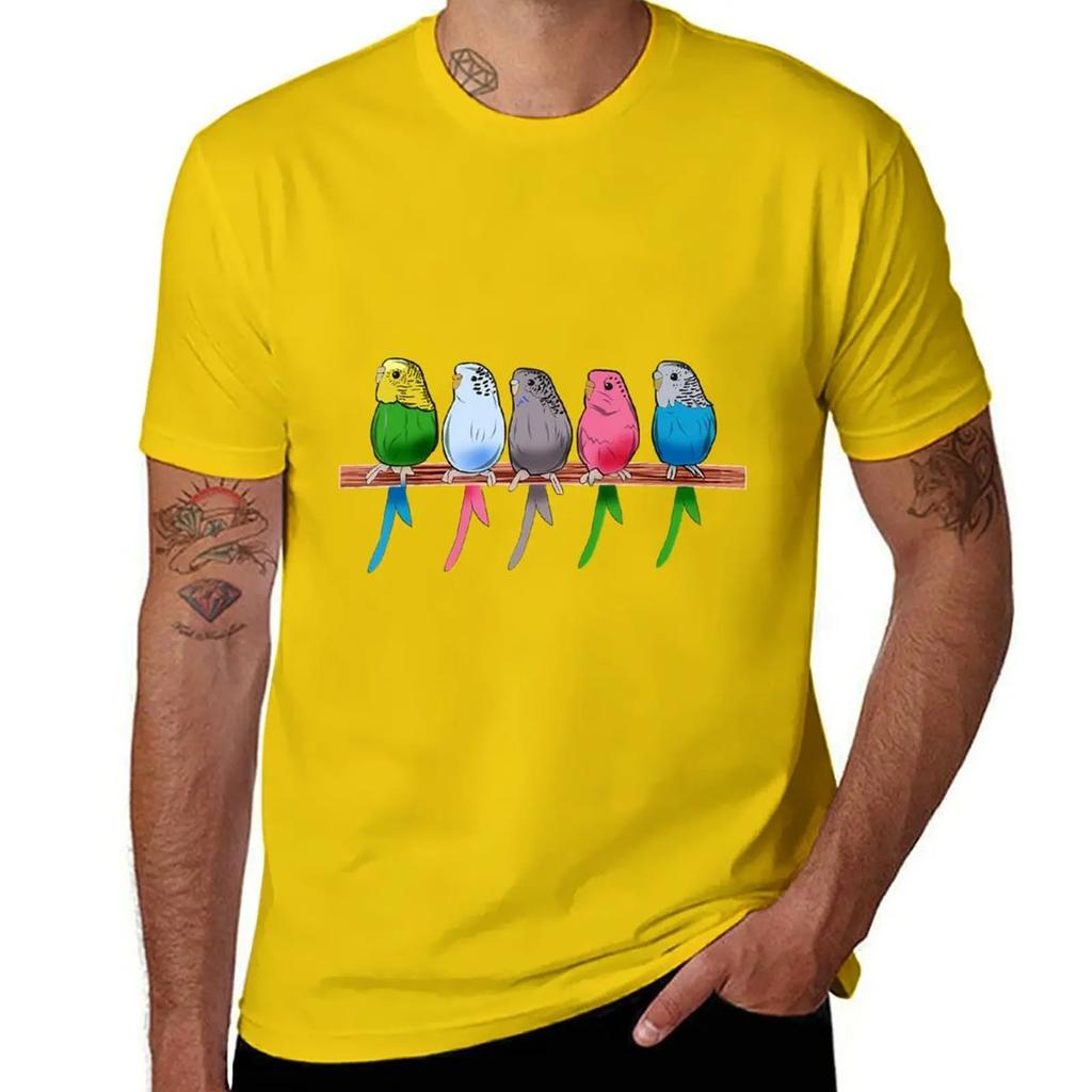 Funny Budgie Pet Bird Parakeet Graphic Budgerigar Gift TShirt Aesthetic Clothes Cute Tops Men T Shirts 2025 New Model