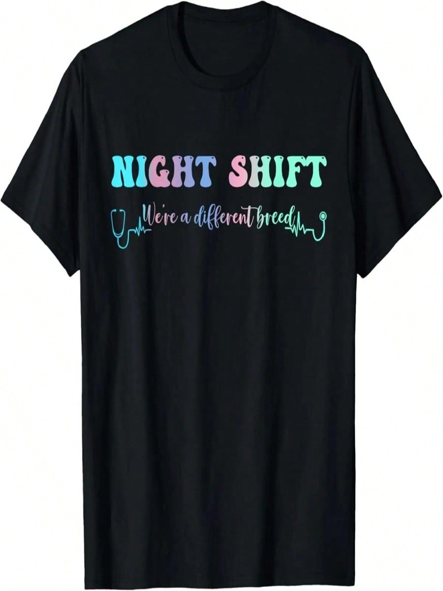 Night Shift Different Breed Stethoscope Nurse RN T-Shirt S разноцветный