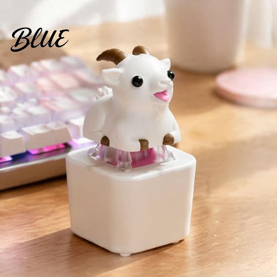 Animal Keyring Accessory 1/2Pcs Goat Keyboard Fidget Toy with Sound Rechargeable Sheep Finger Clicker Pocket Sized Tool Toy Push Button Decompression